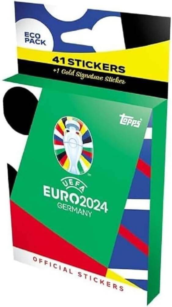 Topps Euro 2024 Official Sticker Collection Product: Eco Pack (41 Stickers) Sticker Collection Earthlets