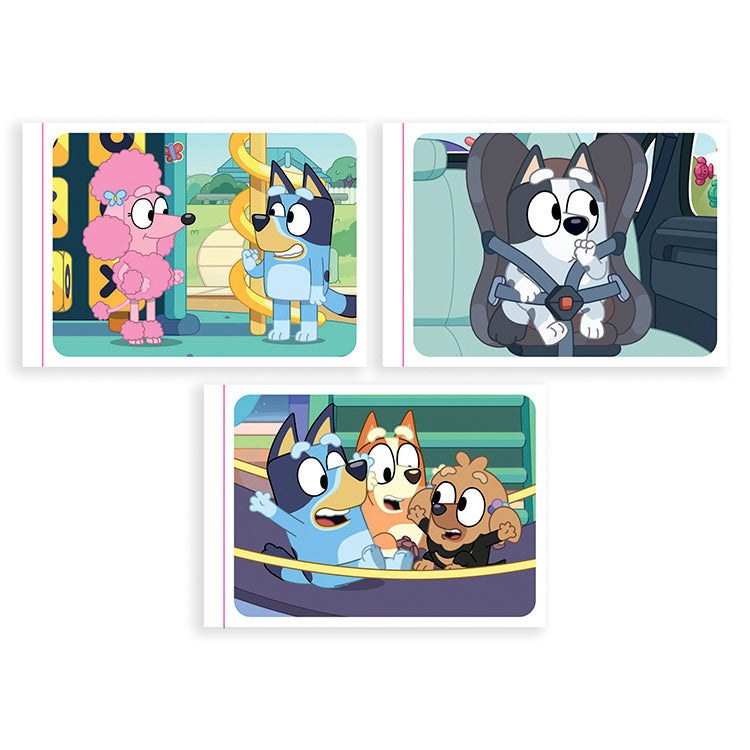 Bluey 'Play With Friends' Sticker Collection featuring favorite characters interacting in fun scenes.