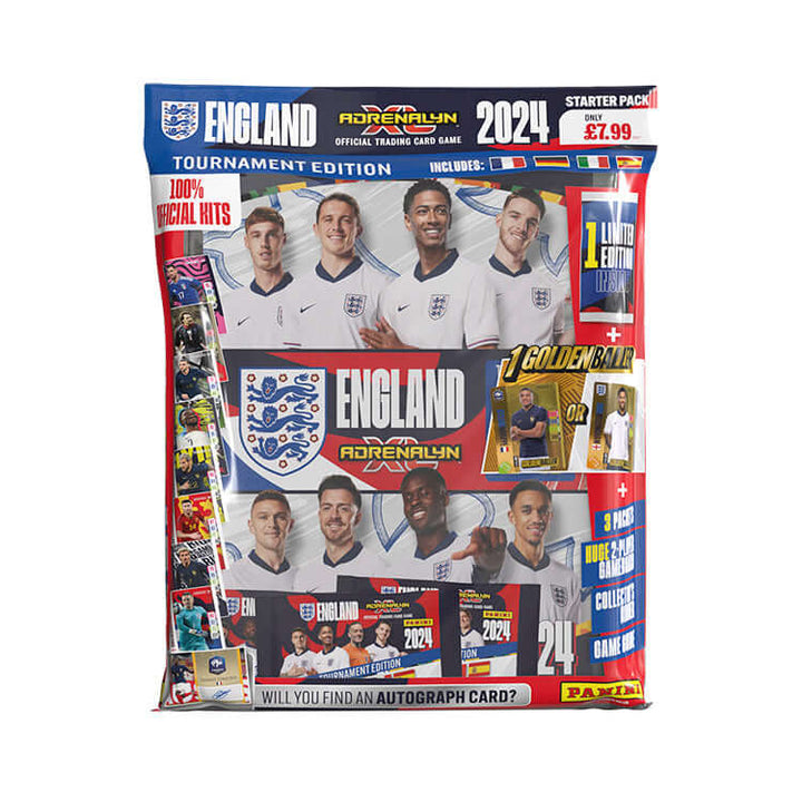 England Adrenalyn XL 2024 Tournament Edition Starter Pack with Official Trading Cards, featuring Three Lions Stars, at Earthlets.com