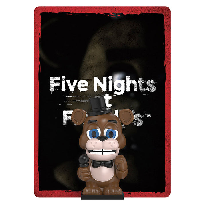 Five Nights at Freddy’s Classic Remix figure in front of a spooky themed backdrop, perfect for collectors and fans.