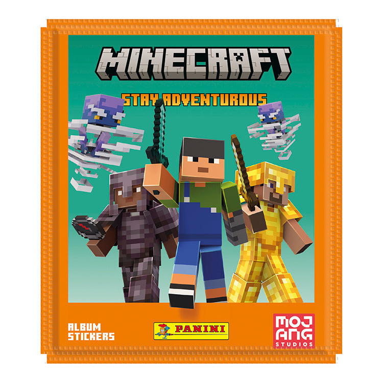 Minecraft Stay Adventurous sticker collection featuring characters and mobs from the game.