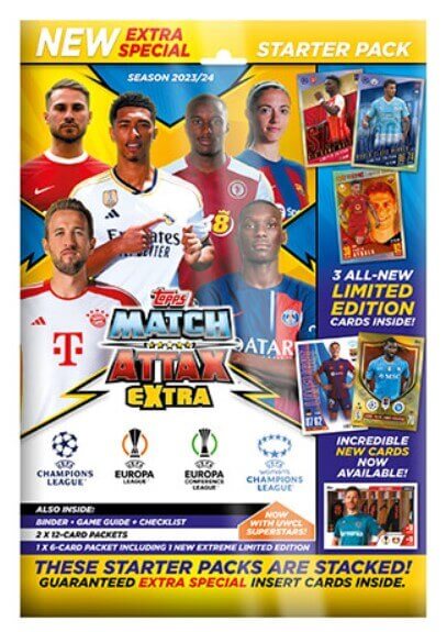 Topps Match Attax Extra 2024 Size: Starter Pack (29 Cards) Trading Card Collection Earthlets