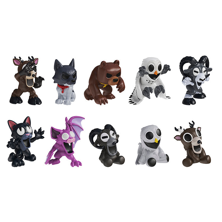 99 Nights In The Forest Series 2 Collectable Minifigures displayed in various playful poses.
