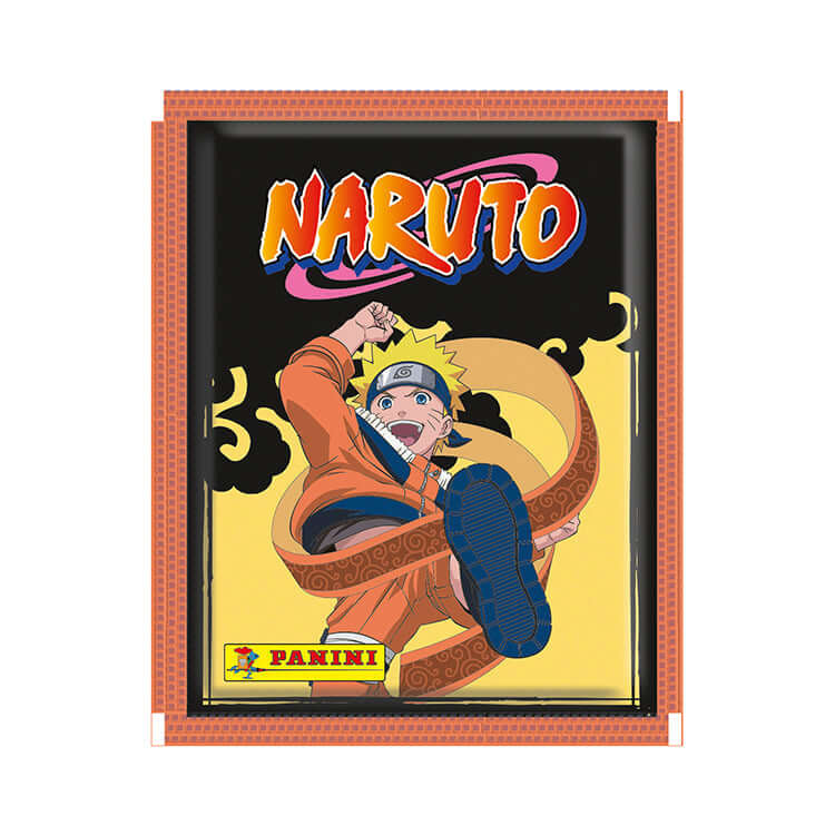 Naruto Sticker Collection album cover featuring Naruto Uzumaki in action, created by Panini.