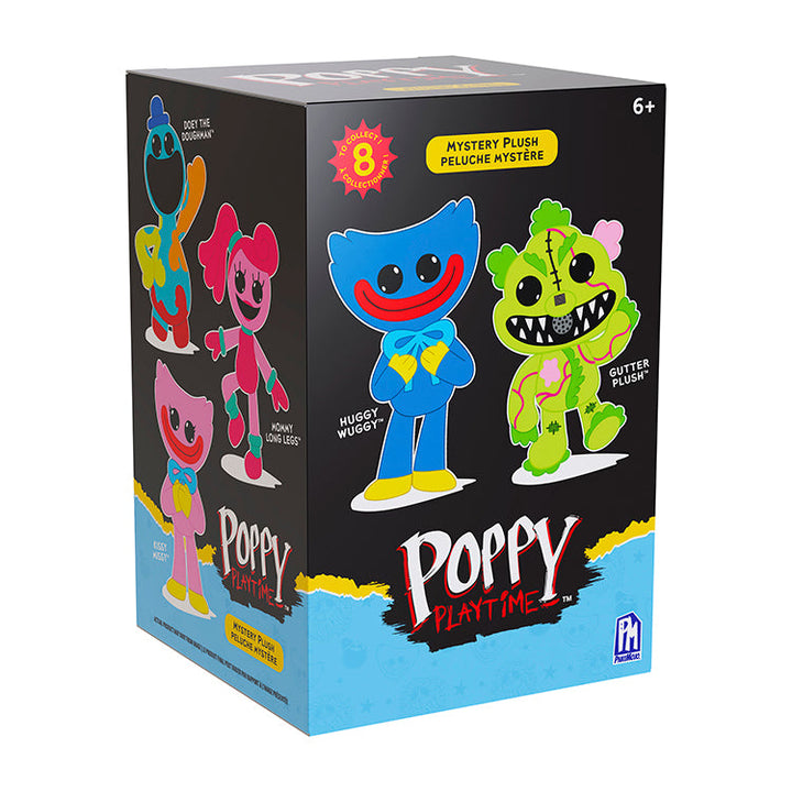 Poppy Playtime Series6 8inch Collectible Plush Blind Box featuring Huggy Wuggy and other characters.