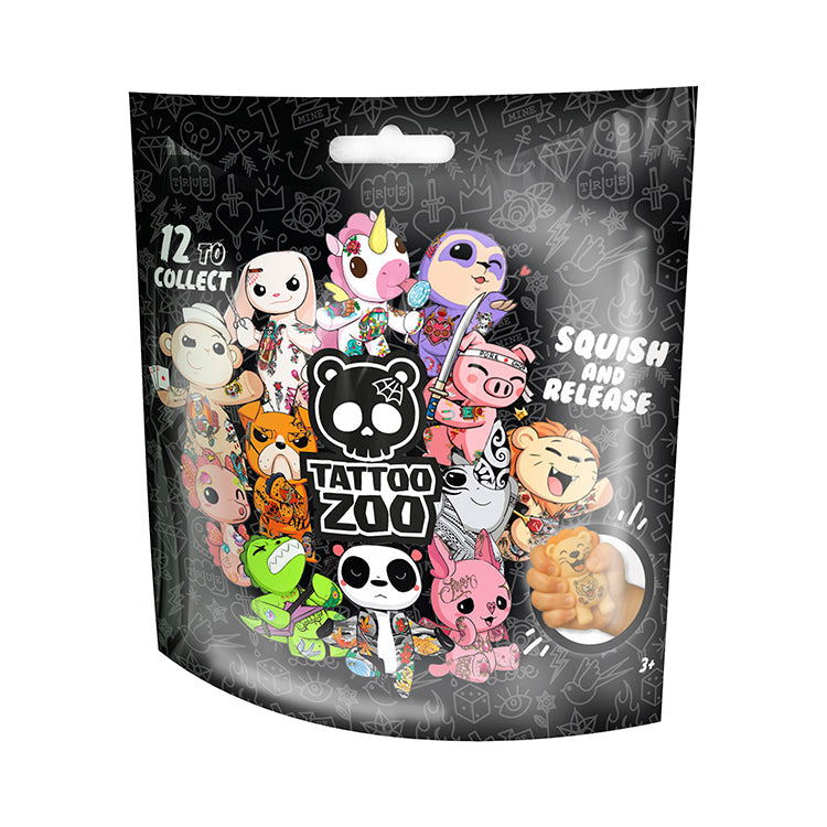 Tattoo Zoo Foamates Assortment - Blind pack featuring colorful, squishable tattooed characters; 12 to collect.