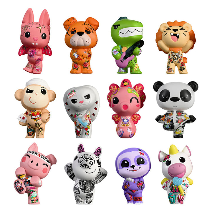 Tattoo Zoo Foamates Assortment - Blind pack featuring colorful and tattooed foam characters ready to squeeze.