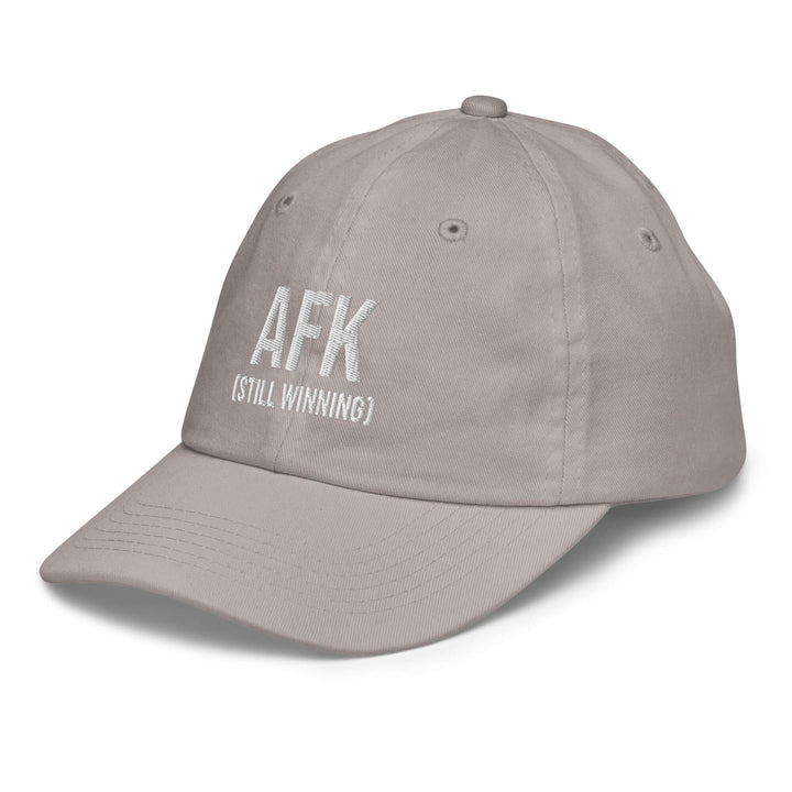 AFK Youth baseball cap in gray with embroidered text for stylish sun protection and comfort during outdoor activities.
