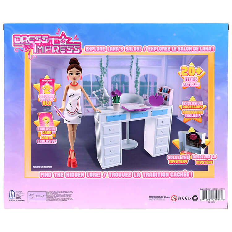 Dress To Impress Series 1 Lana Deluxe Fashion Doll set featuring Lana's salon with accessories and hidden lore.