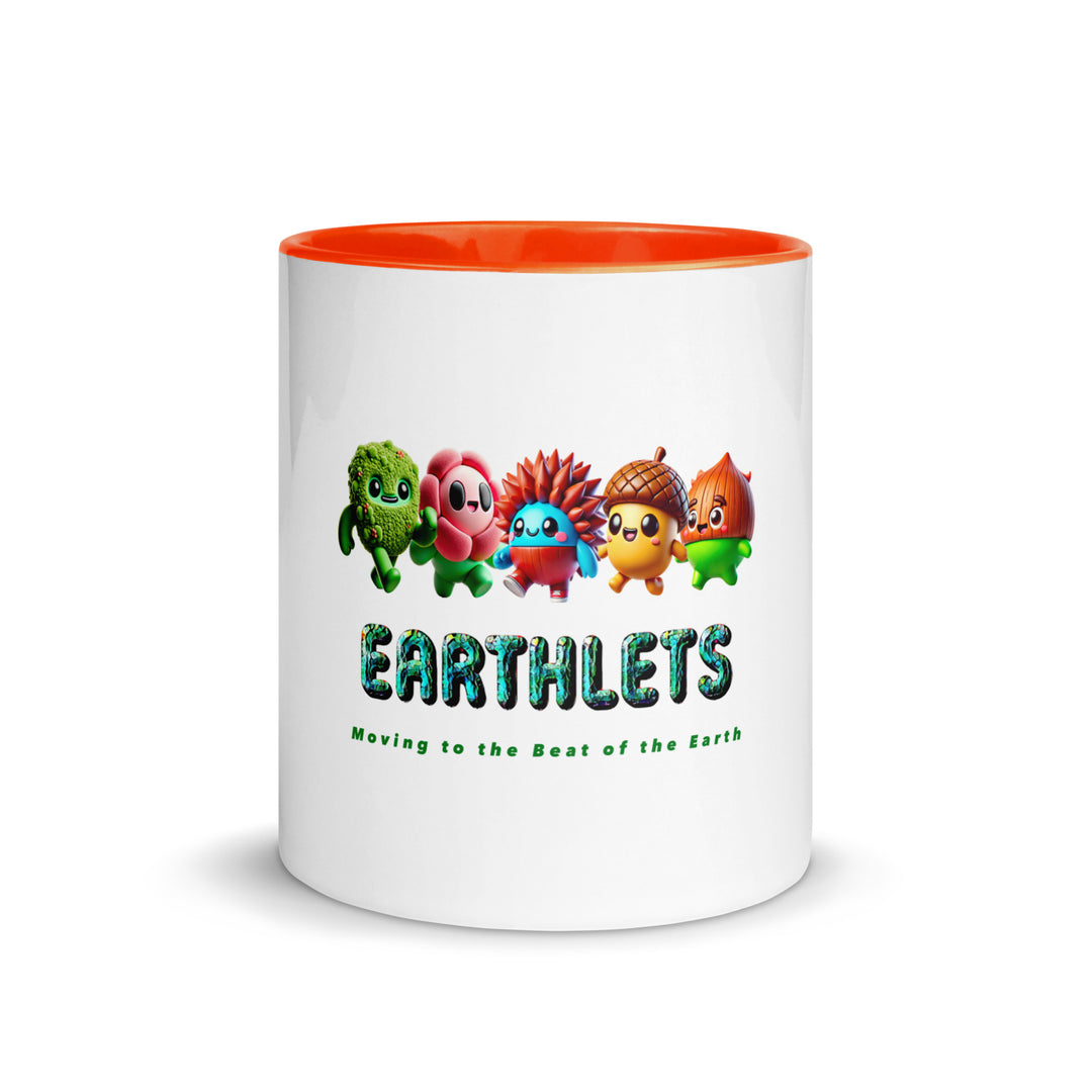 Earthlets mug with colorful interior showcasing adorable characters and vibrant design. Perfect for eco-conscious drinkware.