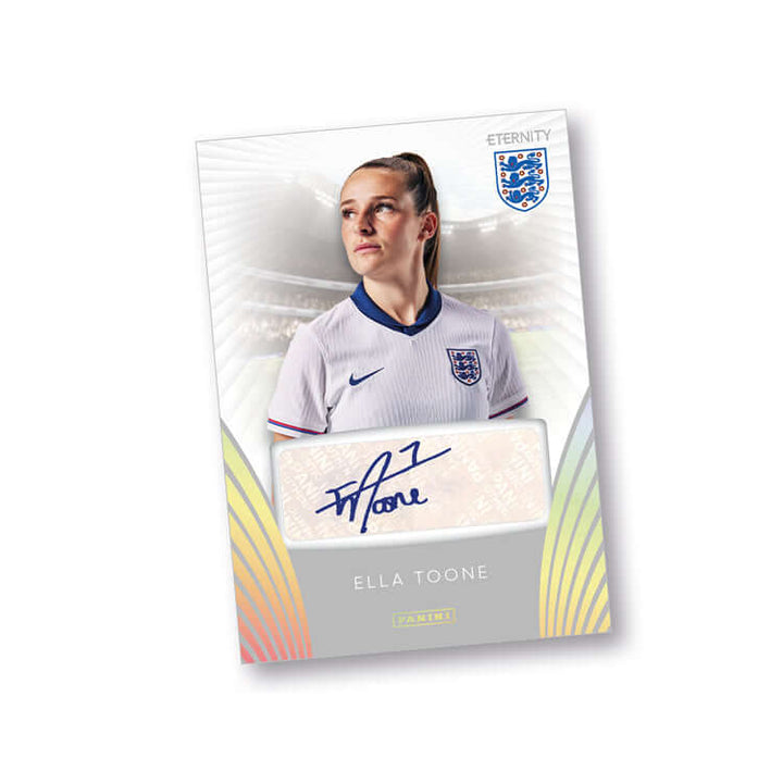 Eternity Lionesses trading card featuring Ella Toone's autograph, showcasing England Women's football team star.