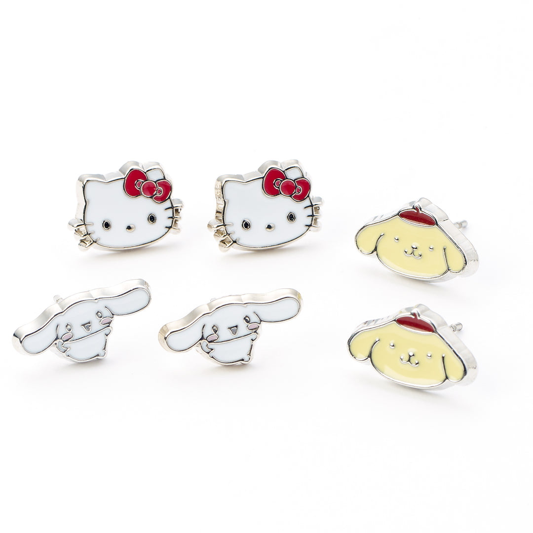 Hello Kitty Cinnamoroll and Pompompurin Stud Earring Set