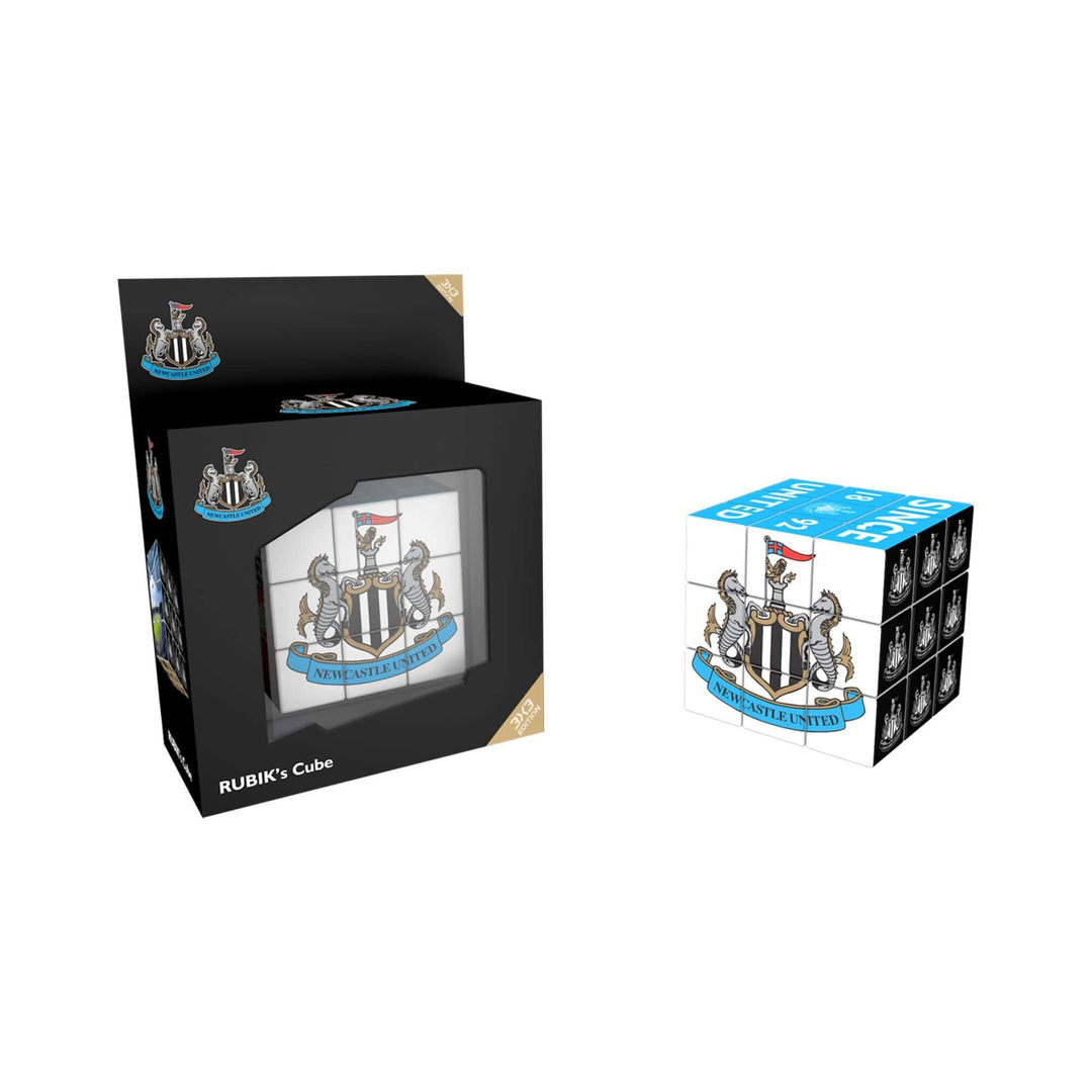 Newcastle United Rubik's Cube in its packaging for fans to enjoy a classic puzzle with team pride.