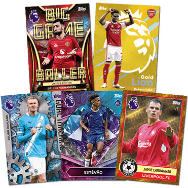 Premier League 2026 Festive Countdown Calender featuring exclusive trading cards, including Bruno Fernandes and Jamie Carragher.
