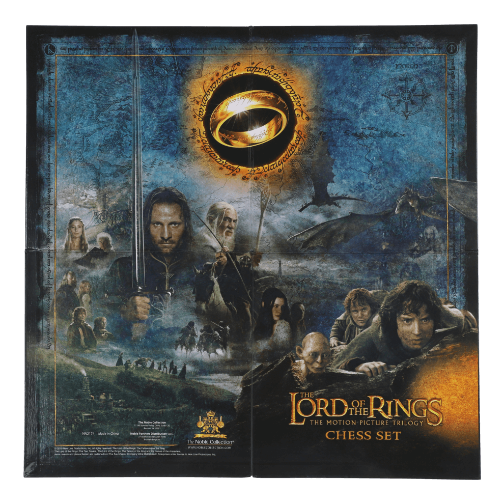 The Lord of the Rings - Battle For Middle Earth Chess Set featuring iconic characters and the One Ring design.