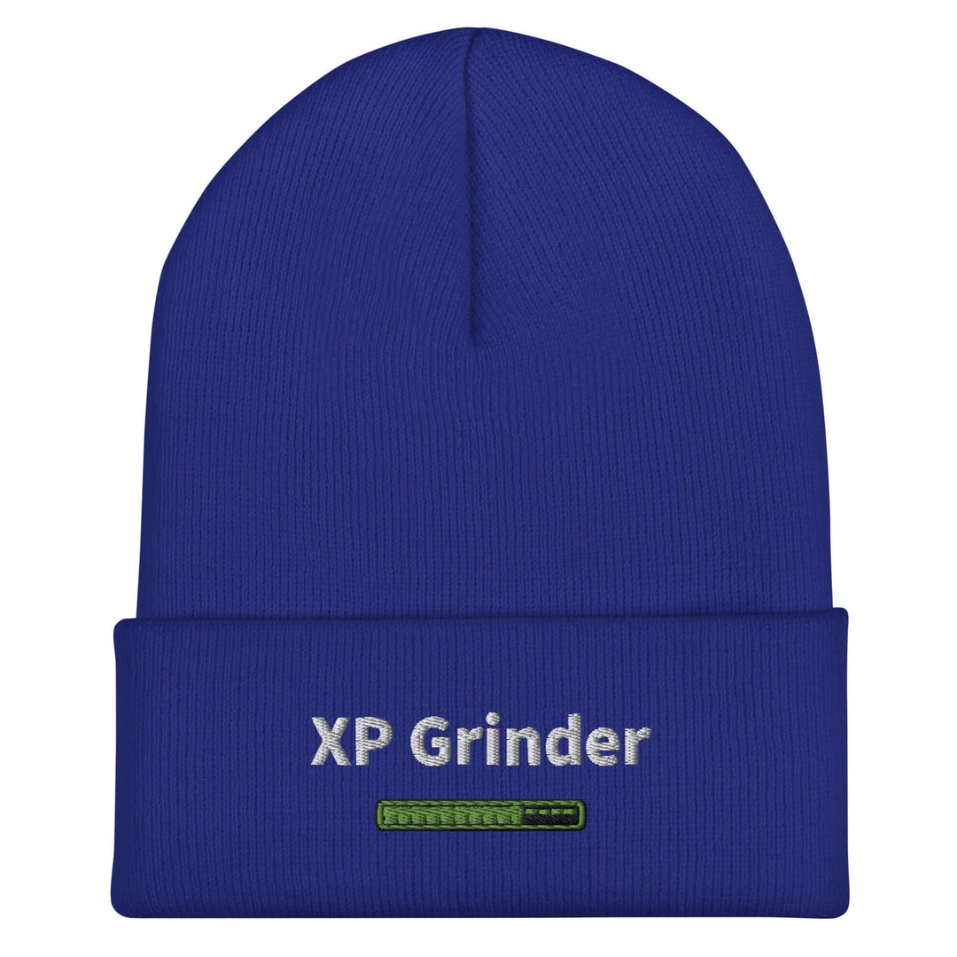 XP Grinder Cuffed Beanie in vibrant blue with embroidered logo, ideal for stylish head warmth.