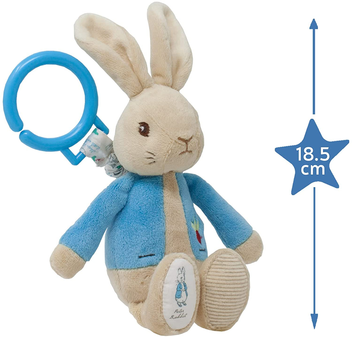 Rainbow Designs| Peter Rabbit Jiggle Attachable Toy | Earthlets.com |  | play soft toys & rattles