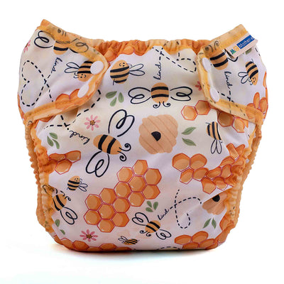 Mother-ease Wizard Duo Cover Colour: Bee Kind Size: XL reusable nappies Earthlets