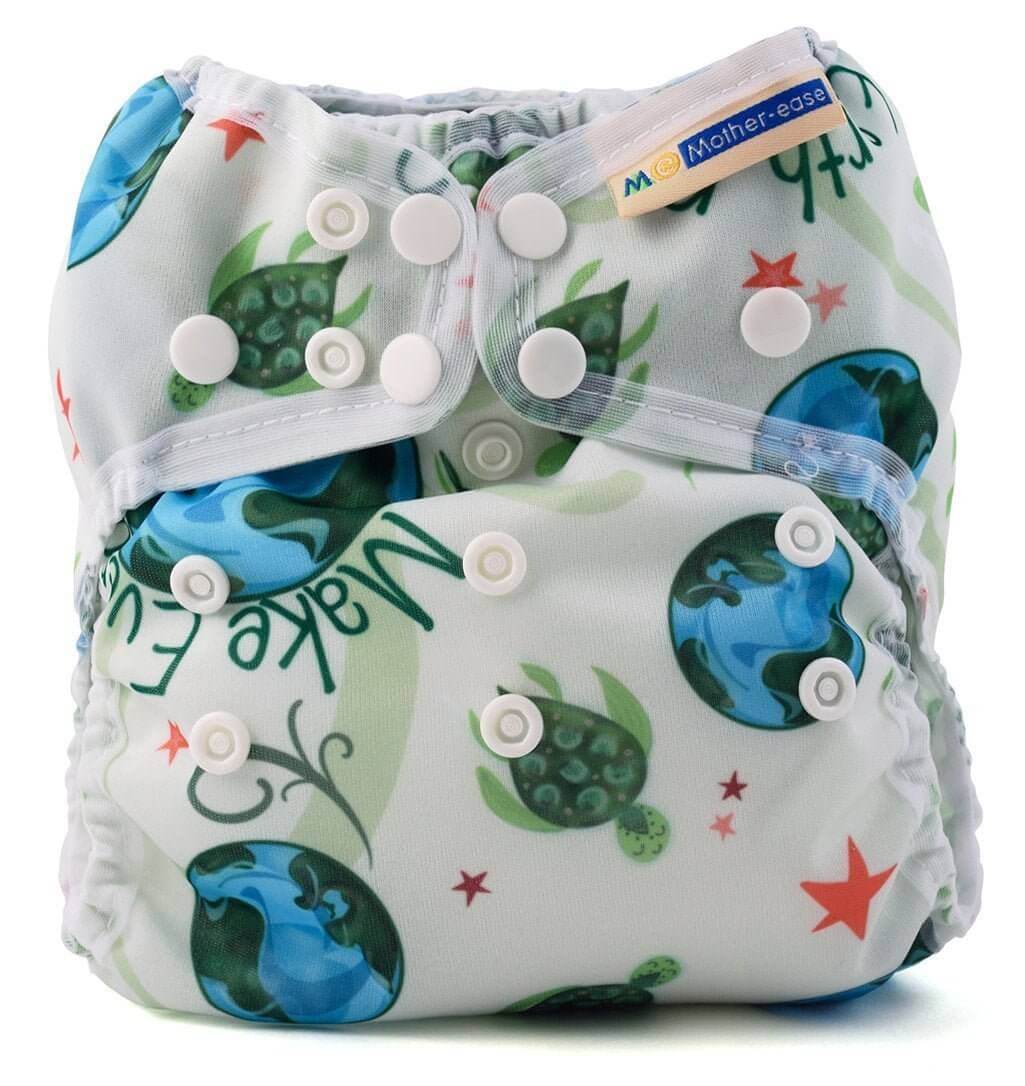 Mother-ease Wizard Uno Stay Dry - Newborn Colour: Earth Day Size: XS reusable nappies all in one nappies Earthlets