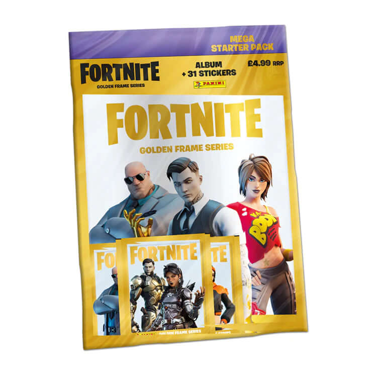 Panini Fortnite Gold Frame Sticker Collection Product: Starter Pack (31 Stickers) Sticker Collection Earthlets