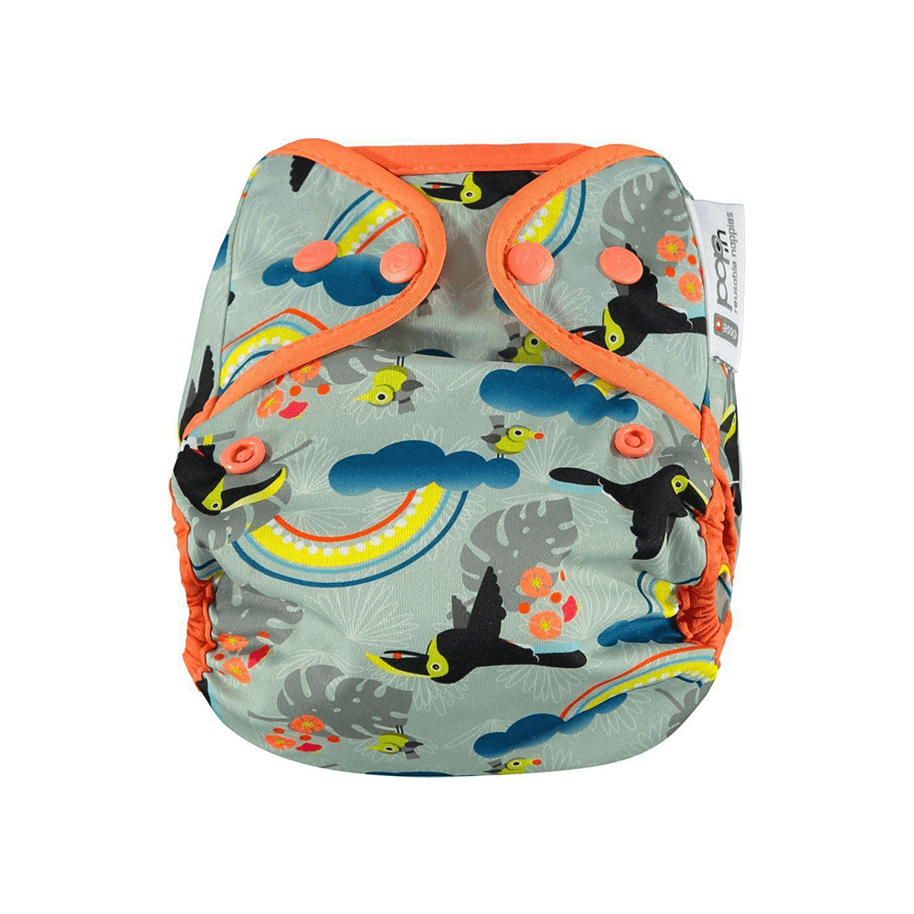 Close Parent Pop-in Nappy Wrap Popper Colour: Toucan reusable nappies Earthlets