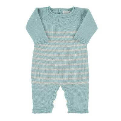 Petit Oh! Knitted Romper Colour: Green Stripes Gender: unisex Age: 0-3 Months clothing Earthlets