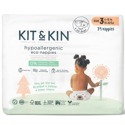 Kit and Kin| Size 3 Maxi Eco Disposable Nappies - 34 pack | Earthlets.com |  | disposable nappies size 3