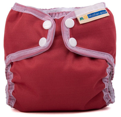 Mother-ease Wizard Uno Organic Cotton - Newborn Colour: Cranberry reusable nappies Earthlets