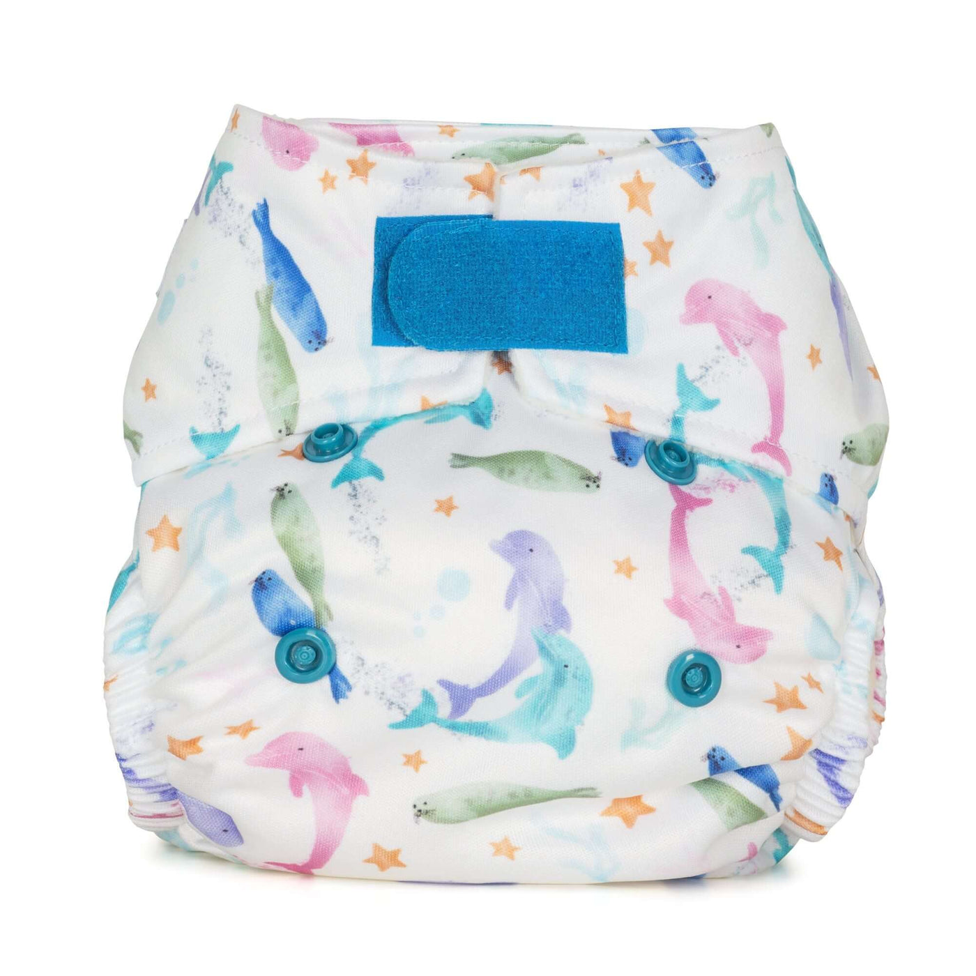 Baba + Boo Newborn Reusable Nappy - Prints Colour: Sea Life reusable nappies all in one nappies Earthlets